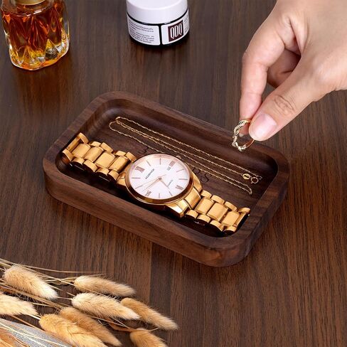5 Years Anniversary Wood Tray Gifts for Him/Her, Wooden Engraved Ring Dish, Wood Trinket Dish for Wedding Anniversary, Birthday, Valentines Day Gifts for Husband, Wife - 5.5x3.5 Inch in Kuwait