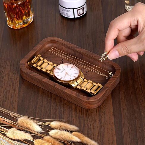 5 Years Anniversary Wood Tray Gifts for Him/Her, Wooden Engraved Ring Dish, Wood Trinket Dish for Wedding Anniversary, Birthday, Valentines Day Gifts for Husband, Wife - 5.5x3.5 Inch in Kuwait