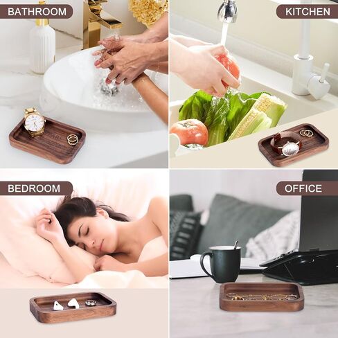 5 Years Anniversary Wood Tray Gifts for Him/Her, Wooden Engraved Ring Dish, Wood Trinket Dish for Wedding Anniversary, Birthday, Valentines Day Gifts for Husband, Wife - 5.5x3.5 Inch in Kuwait