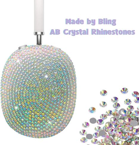 Case Cover for AirPods Max Headphones Glittering gem-Encrusted, Stars Sparkling Rhinestones Accessories Ultra Protective Cover for Apple AirPods Max in Kuwait
