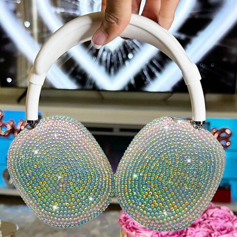 Case Cover for AirPods Max Headphones Glittering gem-Encrusted, Stars Sparkling Rhinestones Accessories Ultra Protective Cover for Apple AirPods Max in Kuwait