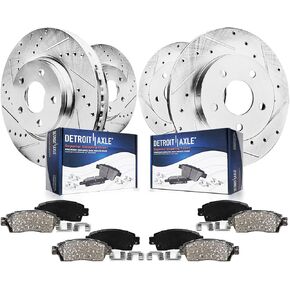 Detroit Axle-مجموعة الفرامل لعام 2015-2020 Ford Edge Lincoln Nautilus 2016-2018 MKX ، دوار فرامل فرامل الفرامل المحفور بديل: 13.58 "بوصة الأمامية و 12.44" بوصة خلفية صلبة in Saudi Arabia