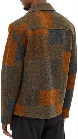 Men's Bear Jeremy Allen Multicolor Printed Wool Carmen Berzatto Carmy Jacket For Men, Black and Red in Kuwait