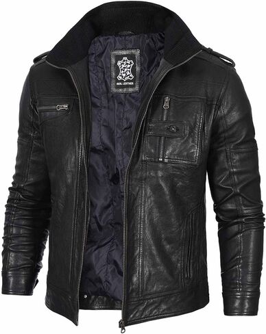 Fjackets Cafe Racer Jackets Real Leather للرجال - أسلوب خالدة وحرفية لا مثيل لها in Kuwait