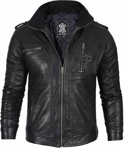 Fjackets Cafe Racer Jackets Real Leather للرجال - أسلوب خالدة وحرفية لا مثيل لها in Kuwait