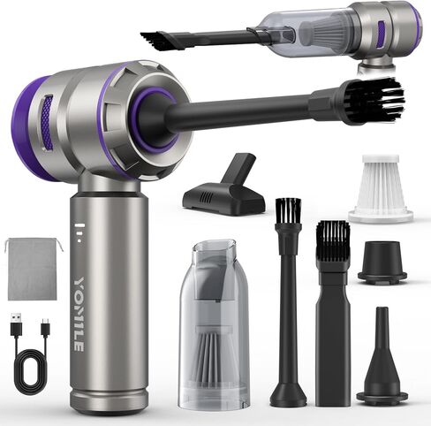 Duster Air Electric - 2 في 1 210000 دورة في الدقيقة هواء Air Duster و 21000PA Car Car Carum 9000mAh بطارية منفاخ هواء لاسلكي ميداني للسيارة والمكتب والمنزل in Kuwait