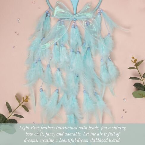 Pretty Jolly Hot Air Balloon Shaped Kids Dream Catcher Wall Decor Pink Feather Fairy Cute Baby Dreamcatcher Handmade Home Décor Wall Hanging for Nursery Babyroom Chidren Birthday Gift in Saudi Arabia
