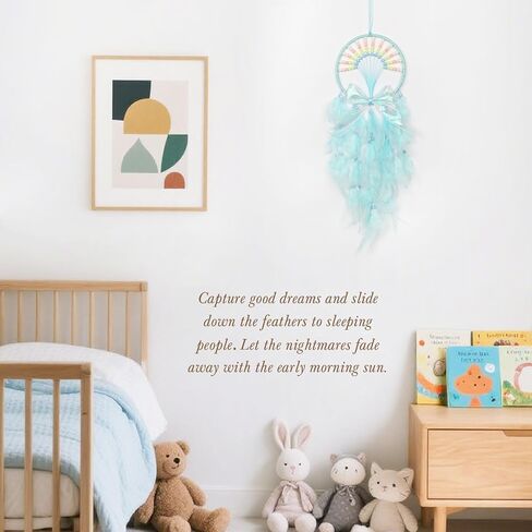 Pretty Jolly Hot Air Balloon Shaped Kids Dream Catcher Wall Decor Pink Feather Fairy Cute Baby Dreamcatcher Handmade Home Décor Wall Hanging for Nursery Babyroom Chidren Birthday Gift in Saudi Arabia