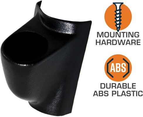 GlowShift Universal RHD Black Single Single Gauge Pod - يناسب أي طراز/طراز - محرك اليد اليمنى - ABS Plastic - مقاييس (1) 2-1/16 "(52 مم) إلى مركبة A -PILLAR in Kuwait