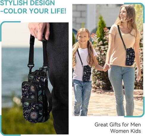 AUPET حامل زجاجات المياه حامل حقيبة حبال كم 25/32/40/64 أونصة، جراب زجاجة مياه معزول مع حزام وجيوب للرجال/النساء المشي لمسافات طويلة والتخييم وصالة الألعاب الرياضية in Kuwait