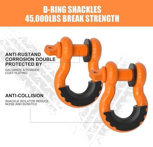 طقم بكمة كتلة ، مجموعة رافعة رفاهية مع حقيبة Winch Dampener ، حزام سحب 8 قدم+10 أقدام ، قيود D-Ring ، كتلة خطف 10 طن ، Recovert Recovery Kit 4x4 Orange in Kuwait