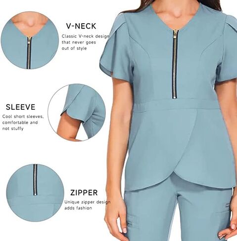 Niaahinn v-neck scrub top & jogger scrubs pants medical onmorm for nurse workwear for women in Kuwait