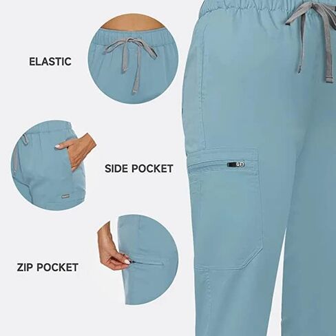 Niaahinn v-neck scrub top & jogger scrubs pants medical onmorm for nurse workwear for women in Kuwait