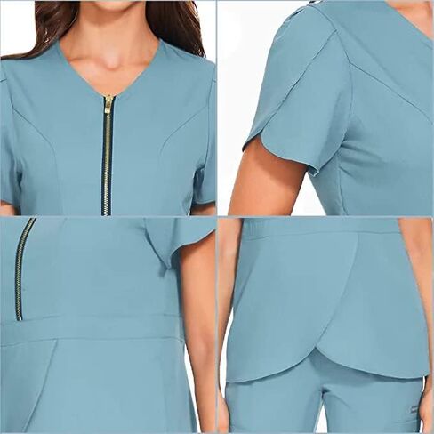 Niaahinn v-neck scrub top & jogger scrubs pants medical onmorm for nurse workwear for women in Kuwait
