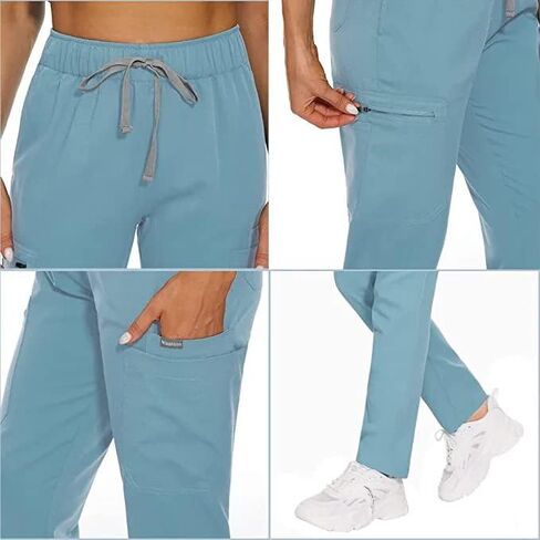 Niaahinn v-neck scrub top & jogger scrubs pants medical onmorm for nurse workwear for women in Kuwait
