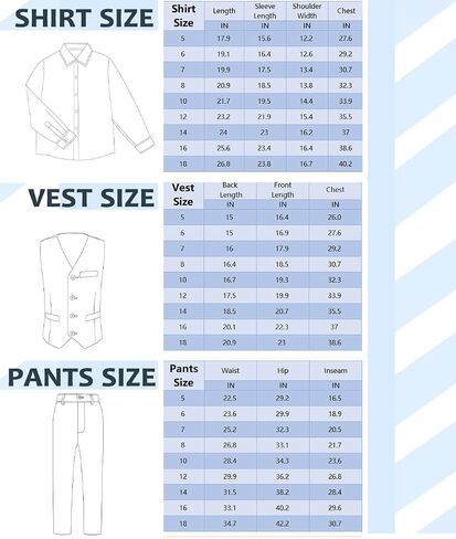 Boys Suits Formal Dress Vest and Pants Set for Kids Teens Boy, with Shirt Bowtie and Suspenders, Adjustable Waist in Kuwait