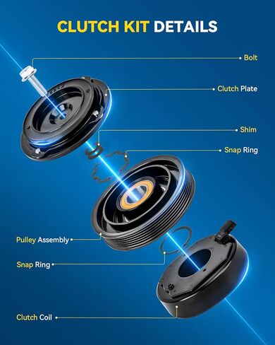 Philtop 58883 AC ضاغط القابض متوافق مع Impreza 2002-2006 ، Impreza 2007 2.5L ، Impreza 2007 2.5t ، 9-2x 2005-2006 Saab ، AC Clutch Kit in Kuwait