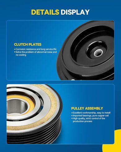Philtop 58883 AC ضاغط القابض متوافق مع Impreza 2002-2006 ، Impreza 2007 2.5L ، Impreza 2007 2.5t ، 9-2x 2005-2006 Saab ، AC Clutch Kit in Kuwait