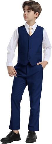 Boys Suits for Kids Toddler Tuxedo Boys' Formal Suit Set Slim Fit Wedding Ring Bearer Outfit in Kuwait