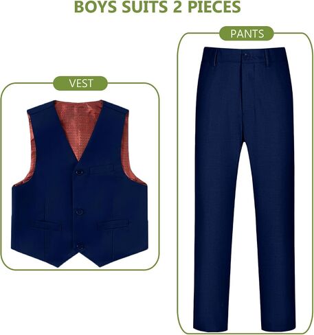 Boys Suits for Kids Toddler Tuxedo Boys' Formal Suit Set Slim Fit Wedding Ring Bearer Outfit in Kuwait