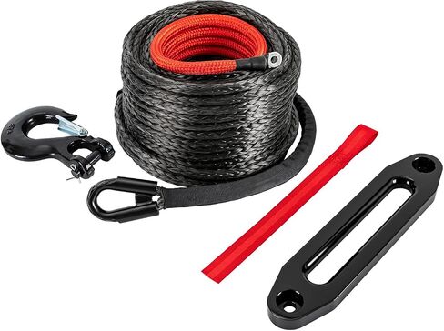 3/8 "× 100 قدم رافعة حبل وينش الاصطناعية 23809 IBS طقم كبل خط الرافعة الشاق مع الأكمام الواقية وخطاف الرافعة الصلب ل ATV UTV SUV 4WD على الطريق مركبة على الطريق (بدون دليل الحبل ، أورانج) in Saudi Arabia