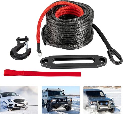 3/8 "× 100 قدم رافعة حبل وينش الاصطناعية 23809 IBS طقم كبل خط الرافعة الشاق مع الأكمام الواقية وخطاف الرافعة الصلب ل ATV UTV SUV 4WD على الطريق مركبة على الطريق (بدون دليل الحبل ، أورانج) in Saudi Arabia