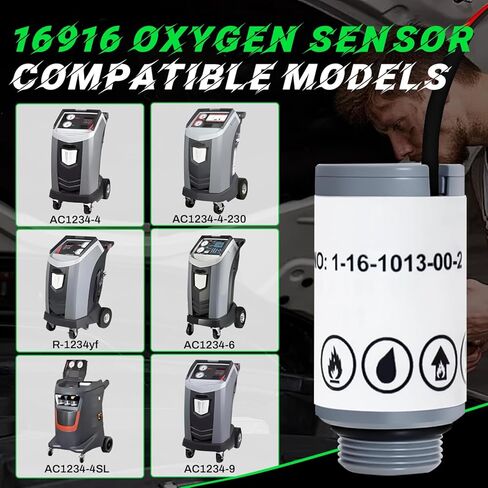 16916 استبدال مستشعر الأكسجين المتوافق مع آلات Rebinair R-1234YF ومعرفات التبريد 16990/16995-FITS AC1234-4 ، AC1234-4SL ، AC1234-4-4 ، AC1234-6 ، AC1234-9 in Kuwait