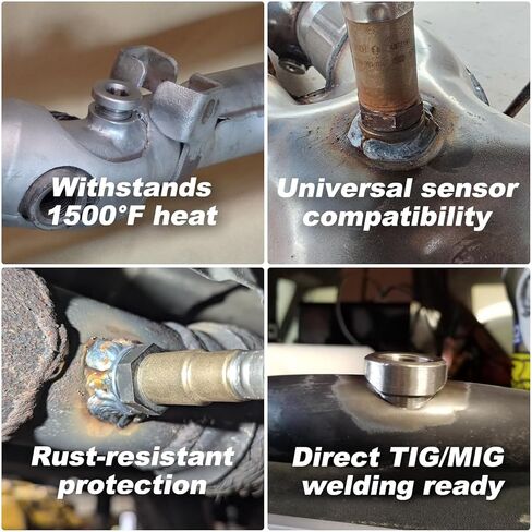 M18x1.5 Oxygen Sensor Weld Bungs & Plugs Kit (2 Bungs/2 Plugs) - Stainless Steel Welding Adapters in Kuwait