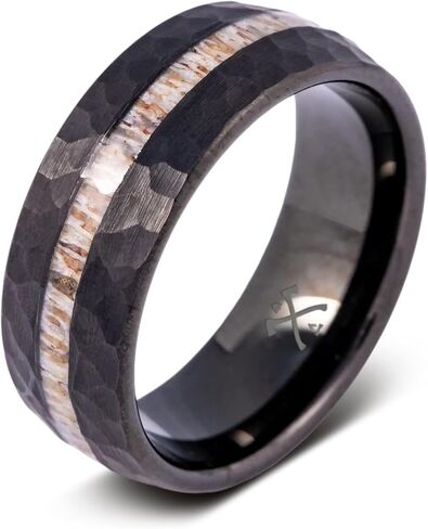 Manly Bands: Men's Antler Wedding Bands and Rings - Made With Real Deer Antlers - Designed for Hunters and Wilderness Enthusiasts in Kuwait