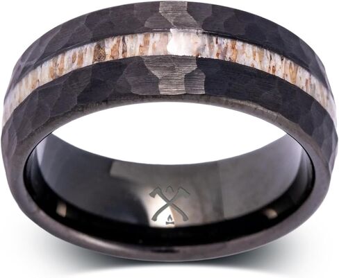 Manly Bands: Men's Antler Wedding Bands and Rings - Made With Real Deer Antlers - Designed for Hunters and Wilderness Enthusiasts in Kuwait