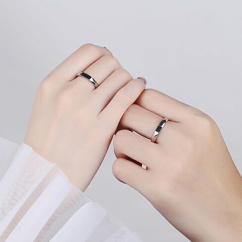 Handmade Love Projection Ring - Adjustable Light Sculpted 925 Ring with Secret I Love You Projection Couple Rings Romantic Gifts for Men and Women, silver in Saudi Arabia