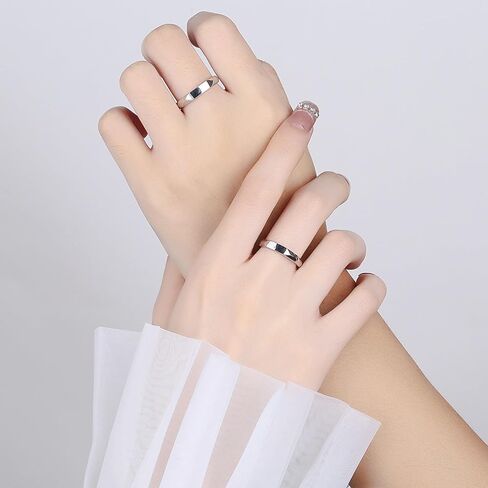 Handmade Love Projection Ring - Adjustable Light Sculpted 925 Ring with Secret I Love You Projection Couple Rings Romantic Gifts for Men and Women, silver in Saudi Arabia