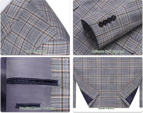 P&L Men's Classic Fit Houndstooth Blazer Sport Coat 2 Button Casual Jacket for Business, Party & Travel in Kuwait