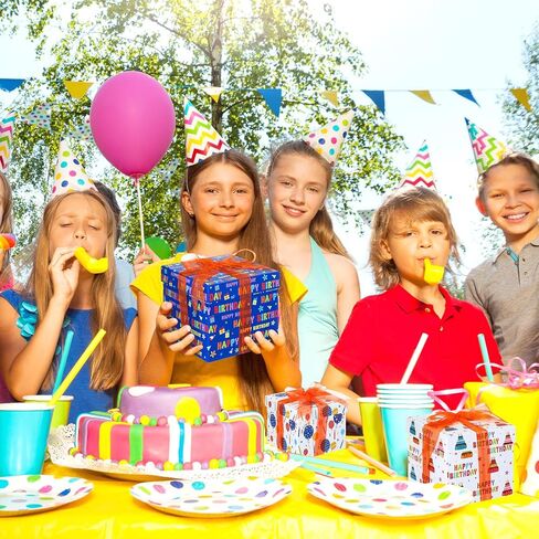 4 Pcs Food Gift Basket Tower Gift Box with Lid Ribbon Chocolate Square Nested Box Assorted Sizes for Birthday Weddings Thank You Women Men Family Decoration(Happy Birthday) in Kuwait