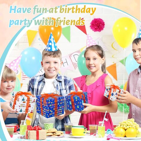 4 Pcs Food Gift Basket Tower Gift Box with Lid Ribbon Chocolate Square Nested Box Assorted Sizes for Birthday Weddings Thank You Women Men Family Decoration(Happy Birthday) in Kuwait