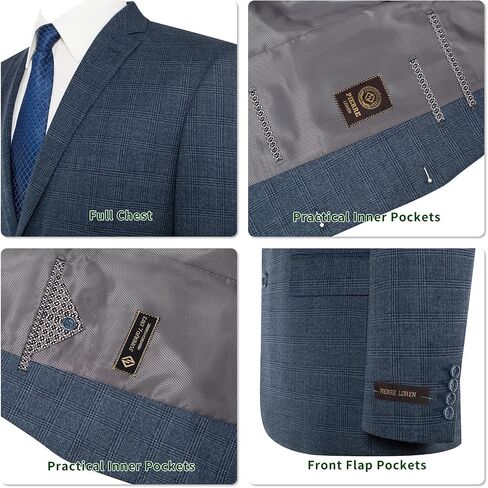 P&L Men's Classic Fit Houndstooth Blazer Sport Coat 2 Button Casual Jacket for Business, Party & Travel in Kuwait