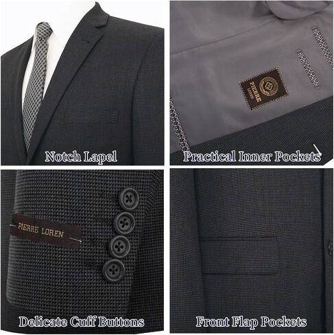 P&L Men's Classic Fit Houndstooth Blazer Sport Coat 2 Button Casual Jacket for Business, Party & Travel in Kuwait