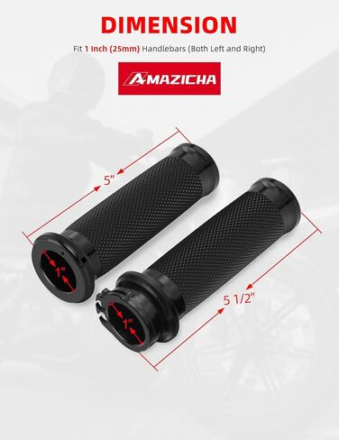 Amazicha Black 1 "دراجة نارية يدوية قبضة المقود المقود المتوافق مع Harley Sportster Touring Honda Kawasaki Suzuki Yamaha Bobber Chopper in Kuwait