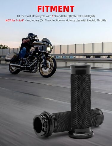 Amazicha Black 1 "دراجة نارية يدوية قبضة المقود المقود المتوافق مع Harley Sportster Touring Honda Kawasaki Suzuki Yamaha Bobber Chopper in Kuwait