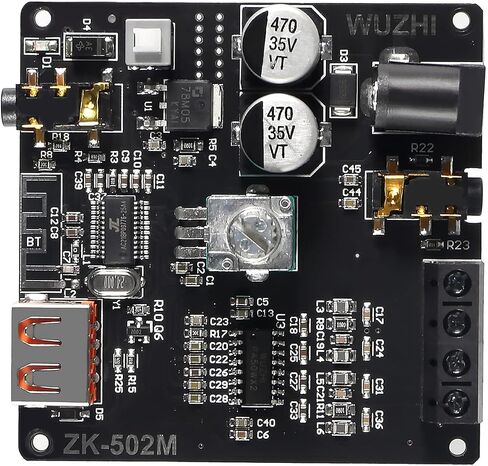 ZK-1002T لوحة مضخم صوت بلوتوث 5.0 2.1 100Wx2 HiFi مضخم صوت AMP مع مدخلات تحكم ثلاثية وباس BT AUX، وحدة ستيريو 9-24 فولت 2.0 قناة لمكبرات الصوت DIY، خالية من كلمة المرور، أسود in Saudi Arabia