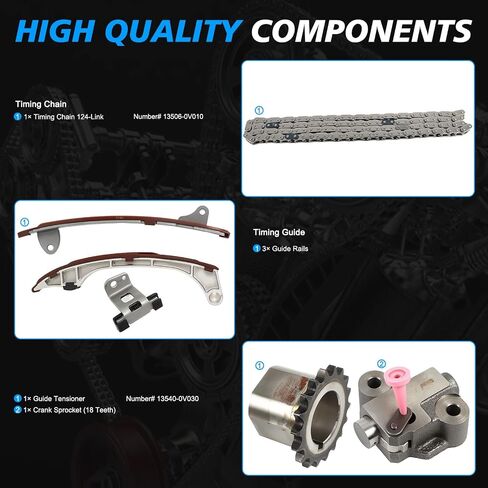 TK64 Timing Chain Kit FITS FOR 13-16 Avalon 2.5L, 10-16 Camry 2.5L, 09-16 Highlander 2.7L, 09-15 RAV4 2.5L, 11-12 Sienna 2.7L, 09 Venza 2.7L, FOR 11-15 tC 2.5L, FOR 13-15 ES300h 2.5L, 15 NX300h 2.5L in Saudi Arabia