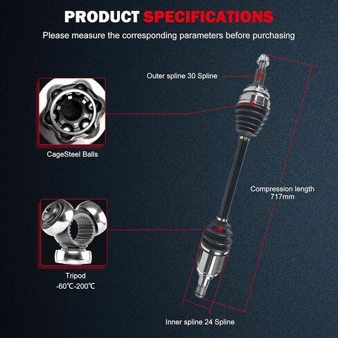 cciyu NCV69055 CV Axle Shaft Assembly Fit For Toyota Sienna 2.7L,For Toyota Sienna 3.5L 2011-2015 Front Left Drive Side in Saudi Arabia