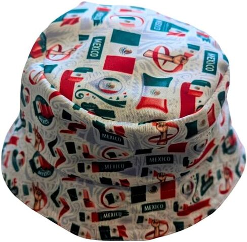 Viva Mexico Mexican Flag Duitible Ducket Hat by Tribe Afrique Blue in Saudi Arabia