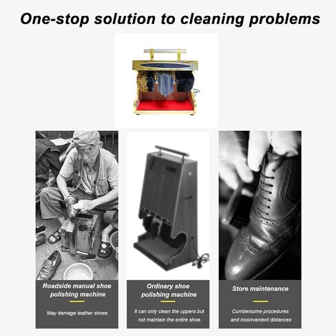 Shoe Polisher,Household Electric Shoe Polishing Machine,Automatic Induction,Double Combination Brush,for Family Hotel Bank Commercial in Saudi Arabia