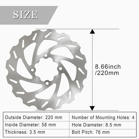 200MM Rear Brake Rotor Disc Compatible with Yamaha Raptor 700 700R YFM700R 2006-2024, for YFZ450 2006-2013, for YFZ450R 2009-2023, YFZ450X 2010-2011, OEM# 1S3-2582W-00-00, 1S3-2582W-10-00 in Saudi Arabia