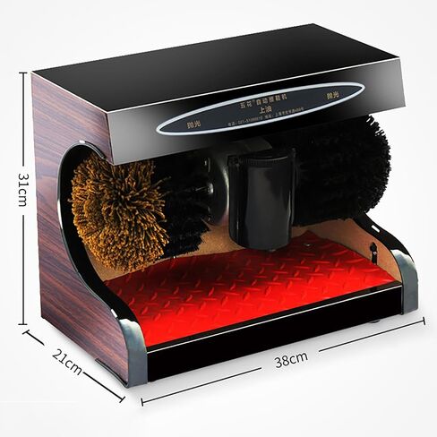 Commercial Automatic Shoe Polisher, Electric Shoe Polisher, Electric Shoe Polisher with Automatic Induction Probe, Desktop Machine Suitable for Home and Commercial Use (Wood Grain ) in Saudi Arabia