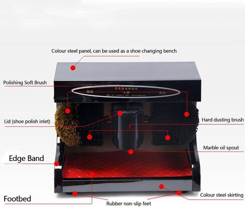 Commercial Automatic Shoe Polisher, Electric Shoe Polisher, Electric Shoe Polisher with Automatic Induction Probe, Desktop Machine Suitable for Home and Commercial Use (Wood Grain ) in Saudi Arabia