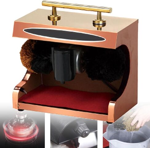 Shoe Polisher,Electric Shoe Shine Polisher with Double Combination Brush,Low Noise,Easy to Clean,Hotel Entrance Hall Shoe Cleaning Machine(Black) in Saudi Arabia