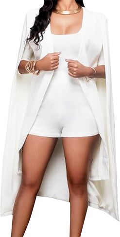 DIACACY Women's Cape Split Sleeve Long Blazer Jackets Open Front Elegant Casual Cape Coat in Kuwait