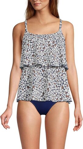 Lands' End Women's Scoop Neck Tiered Tankini Swimsuit Top in Saudi Arabia
